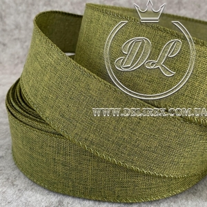Стрічка мішковина 3.8 см, оливкова №31