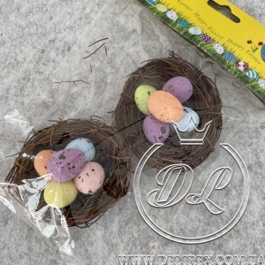 Великодні гніздечки-м (L00548), кольорові яєчка