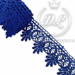 Мереживо макраме Евелін 4 см, темно-синє - 9 м
