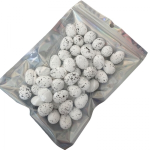 Пасхальні яйця 1.8х2.5 см (L00721), білі з чорним 50 шт.