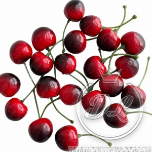 Черешня 2х2.5 см, червоно-чорна 100 шт.