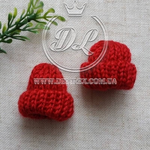 Шапочки міні 4 см, бордові (20 шт.)