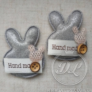 Аплікація "Зайчик Hand made", срібло -20 шт.