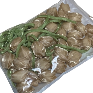 Тюльпани з органзи 4х3.5см, золотисті