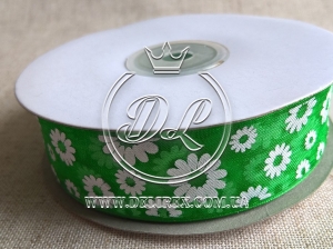 Органза "Ромашка" 2.5 см, зелена