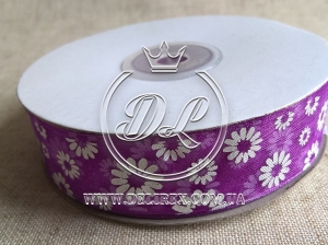 Органза "Ромашка" 2.5см, фіолетова