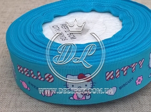Репс 2.5 см "Hello Kitty", на бірюзовому