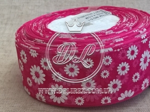Органза "Ромашка" 4 см, малинова