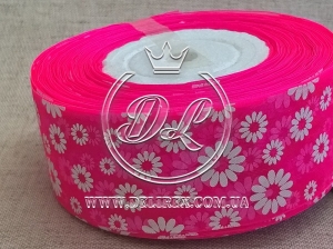 Органза "Ромашка" 4 см, яр.рожева