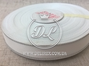 Репс з люрексом 1.5 см (срібло), білий