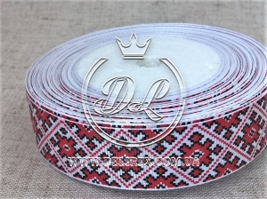 Репс 1.2 см Орнаметн-Ромб, червоний