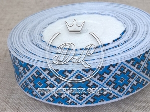 Репс 1.2 см Орнаметн-Ромб, синій