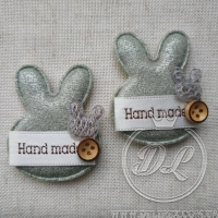 Аплікація "Зайчик Hand made", оливковий -20 шт.