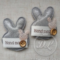 Аплікація "Зайчик Hand made", срібло -20 шт.