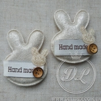 Аплікація "Зайчик Hand made", молочний -20 шт.