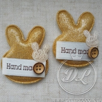 Аплікація "Зайчик Hand made", золото -20 шт.