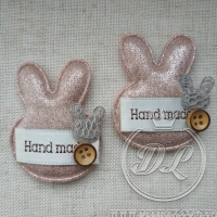 Аплікація "Зайчик Hand made", пудровий -20 шт.