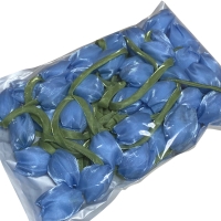 Тюльпани з органзи 4х3.5см, сині