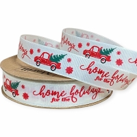 Репс  новорічний 1.5 см , Home Holidays  машинка на молочному (D30353-008)