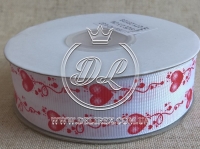 Репс "Сердечка" 2.5 см, червоні