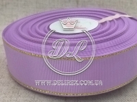 Репс з люрексом 2.5 см (золото), св.фіолетовий