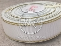 Репс з люрексом 2.5 см (золото), білий